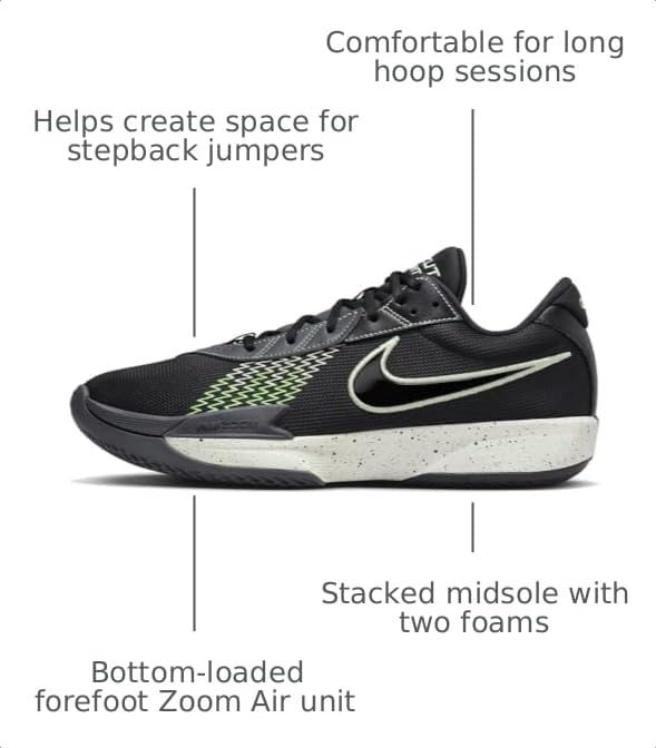 Image of Nike G.T. Cut Academy Men's Basketball Shoes (FB2599-001, Black /Anthracite /Green Strike /Barely Volt) Size 11.5
