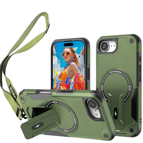 Coque militaire iPhone 16e étui antichoc à bandoulière réglable pour éviter les chutes