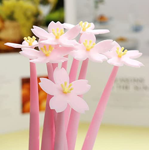 Bolígrafos de gel LuFOX flores cherry 12 piezas tinta negra miniatura 1