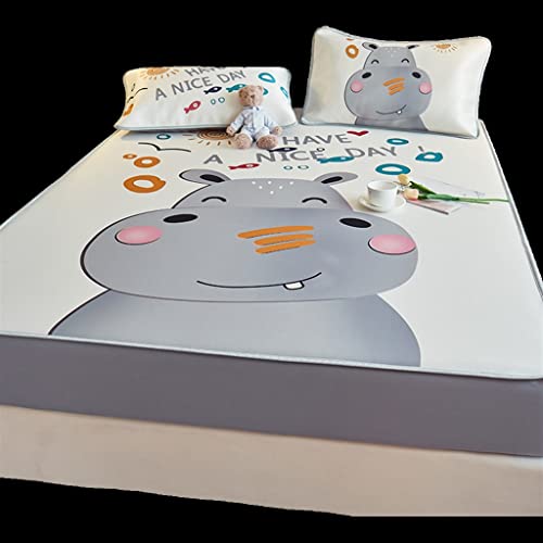 Summer Hine Washable Foldable Ice Silk Mat All-Inclusive Three-Piece Air-Conditioning Soft Mat (Colour: A, Size: 2M) (A 2M)