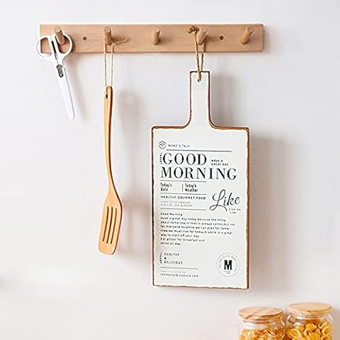 50cm Wood Coat Rack with 5 Hooks Wall Mounted -Heavy Duty 5-Hook Coat Hook Rail for Coat Hat Towel Purse Robes Mudroom Bathroom Entryway Cover