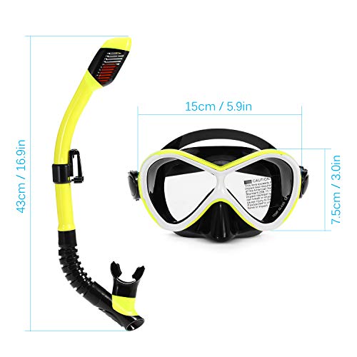 Tomshin Óculos de natação profissional infantil com conjunto de tubo de Snorkel seco Óculos antiemba
