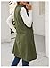 GORGLITTER Women's Western Long Blazer Vest Sleeveless Cowgirl Trendy Fashion Casual Business Casual Work Trench Coat Army Green Large