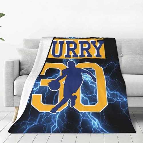 Basketball Curry Fleece Throw Blanket, Anti-Pilling Flannel Soft Micro Fleece Blanket for Chair Bedroom Living Room Sofa Bed Outdoor 60″x50″
