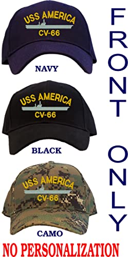 Gorra bordada personalizada USS America CV-66 azul marino miniatura 2