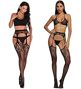 2 Paia Di Collant A Rete Sexy Con Reggicalze - Calze Autoreggenti Per Donne - Foto 10