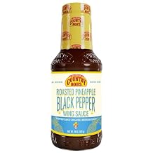 Country Bobs Roasted Pineapple & Black Pepper Wing Sauce - Sweet & Peppery, Made with Premium Ingredients, Ideal for Wings, 18oz