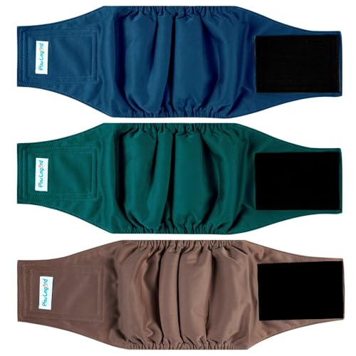 Image of Paw Legend Washable Dogs Diapers Male Dog Belly Bands for Male Dogs Diapers Reusable Puppy & Doggie Diapers Male (3 Pack, X-Large)