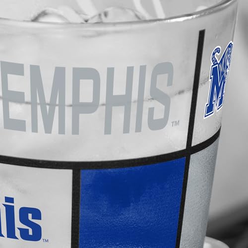 Image of Logo Brands NCAA oz Stained Glass Pint Glass - 3D Embossed Logo & Bold Team Colors - Durable Sports Fan Beer Glass for Home, Bar & Tailgates