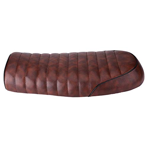 KIMISS Asiento de moto estilo café racer, para CG125 GN CB400SS, sillín plano de cuero PU, diseño vintage y ligero, compatible con varias ma s