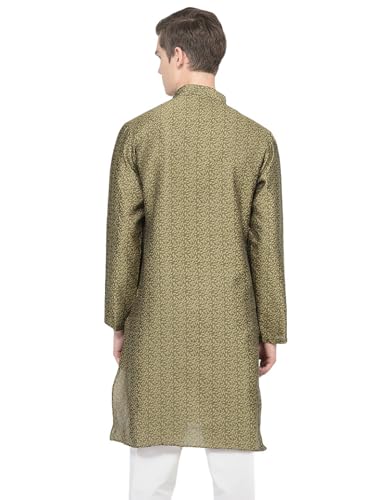Image of SG LEMAN Knee Length Solid Kurta for Men | Silk | Long Sleeve | Ethnic Wear for Men | Party and Weeding wear Kurta