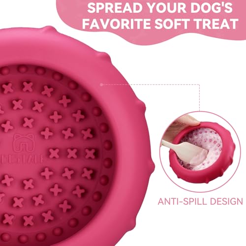 Image of Dog Lick Bowl, Bestalk Wobbly Freeze Bowl Enrichment Feeder for Dogs, Anxiety Relief Lick Mat Puzzle Toy for Distraction, BPA Free Silicone, Dishwasher Safe(Rose,L)
