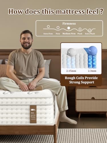 Image of BedStory Medium Firm Queen Mattress 14 Inch, Hybrid Queen Size Mattress in a Box, Back Pain Relief, Luxury Pocket Spring Mattress, Fiberglass-Free, 365-Night-Trial, 10 Year Warranty
