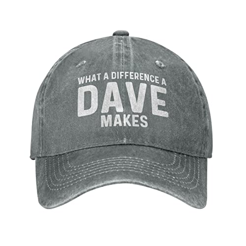 What A Difference A Dave Makes Hat Men Dad Hat Vintage Cap Gray