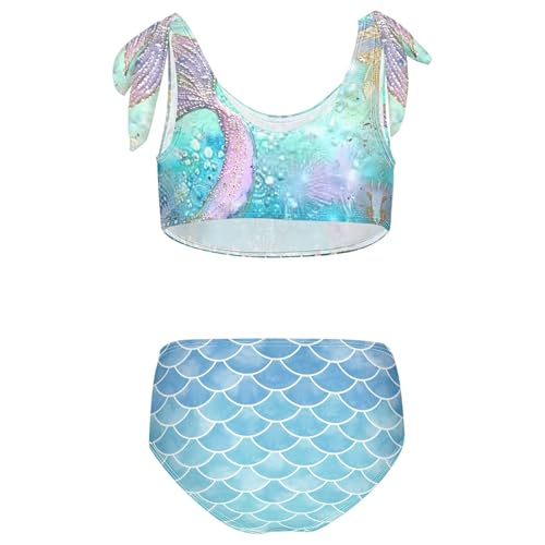 Image of Girls Tankini Swimsuit 2 Piece Pink Unicorn Donuts Summer Beach Bikini Bathing Suit 3T