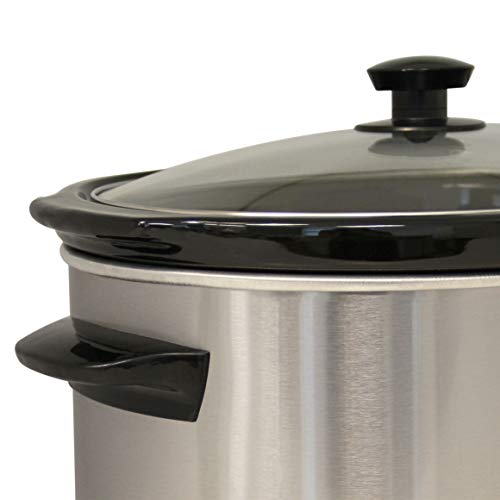 West Bend Manual Crockery Slow Cooker With Oval Ceramic Cooking Vessel And Glass Lid Certified, 6-Quart, Silver #TOP5
