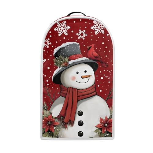 Image of Talayituse Cardinal Snowman Print Blender Dust Cover, Fingerprint Protection Cover for Stand Mixer or Coffee Machine, Home Kitchen Appliance Covers for Stain Dust Resistant Supplies Christmas Decor