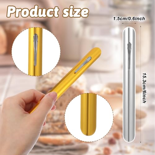 Guduling 4pcs Table Crumber,Table Crumber for Servers,Stainless Steel Crumbers or Tablecloth in Restaurants and Homes, Servers, Waiters, Waitresses Tool Accessories(Silver,Gold) - Thumbnail 3