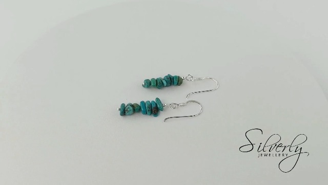 Boucles D’oreilles En Argent 925 – Forme Larme Avec Nœud Celtique, Turquoise Simulée, 25 Mm