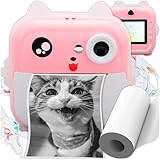 KRUMAD Mini Sofortbildkamera mit Drucker für Kinder – 2in1 Digitalkamera & Fotodrucker - Bluetooth, Spiele, Video & Musik - Geschenk für Teenager Mädchen - Mobiler Drucker Smartphone