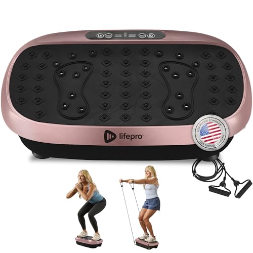 Lifepro Travel Vibration Exercise Board, Vibration Platform, Vibration Plate, Full Body Vibration Plate Platform with Resistance Bands