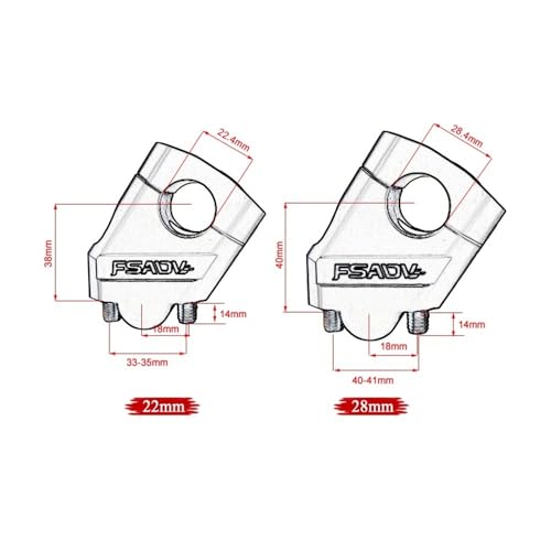 Elevador manillar 22mm abrazadera extensor para NTV650 NTV 700 125m 7