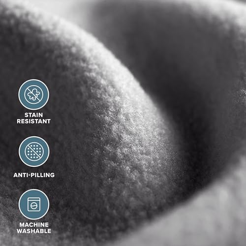 Bare Home Polar Fleece Blanket - Throw - Grey - Warm & Cozy - Premium Fleece for Bed, Sofa, Camping, Travel and Cold Nights - Lightweight Blanket (Throw, Grey)