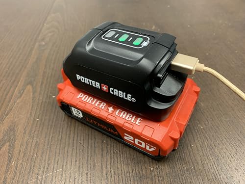 Carregador USB com 2 portas, compatível com cabo Porter de baterias de 20 V