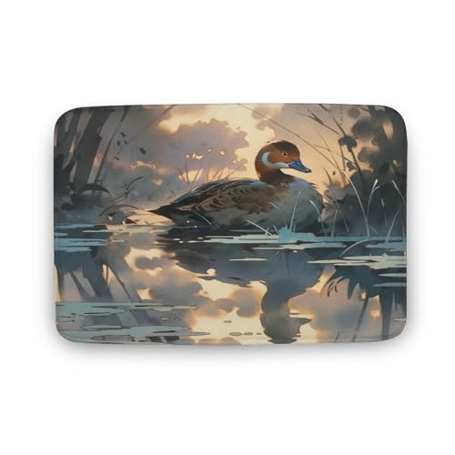 HighonHi - Wildlife Totem Nature Predatory Season Mallard Bathroom Mats Rugs Mallard Fly Water Foam Door Mats Non Slip Entrance Rug Outdoor Indoor Durable Kitchen Floor Carpet 16x24 Inch
