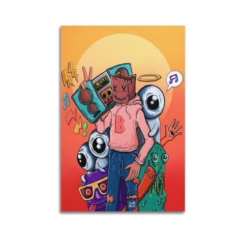 XLFNUN Póster decorativo de Mr. Baghead para pared e impresión artística moderna para decoración de dormitorio familiar, 12 x 18 pulgadas (30 x 45 cm)