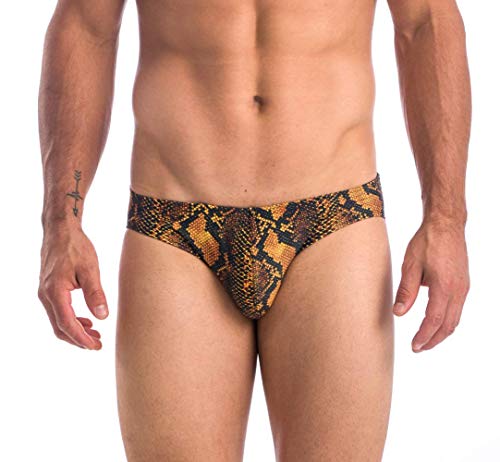 Gary Majdell Sport Mens Snake Print Contour Pouch Bikini Swimsuit Small