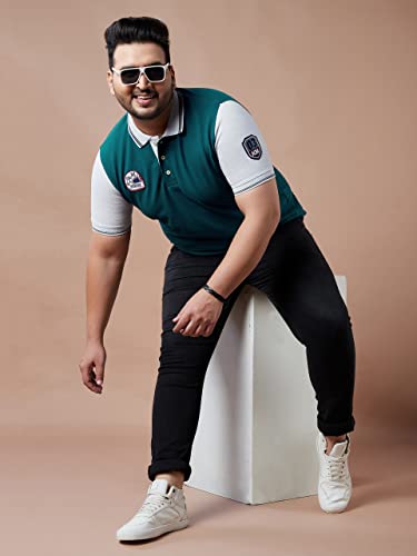 Image of Bigbanana Plus Size Men's Regular Fit Colorblock Polo Tshirt
