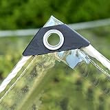 WUZMING wodoodporna przezroczysta plandeka, z oczkiem o grubości 0,3 mm PCW przezroczysta plandeka patio rośliny kwiatowe, osłona przeciwdeszczowa, 400 g/m² (kolor: Przezroczysty - 0,3 mm, rozmiar: 2 x 5 m)