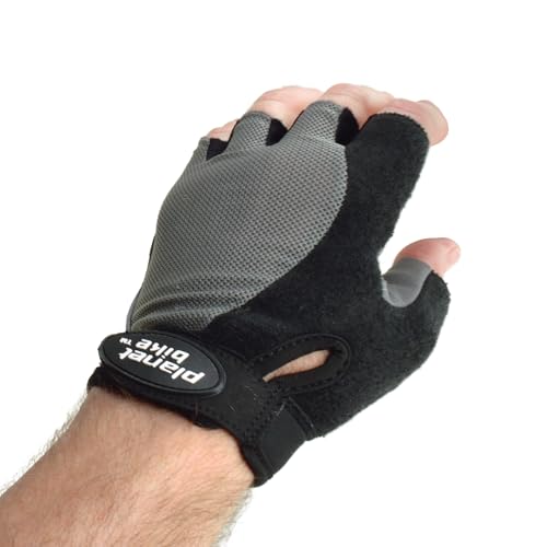 Planet Bike Gemini Gel Cycling Gloves (Medium), Grey/Black