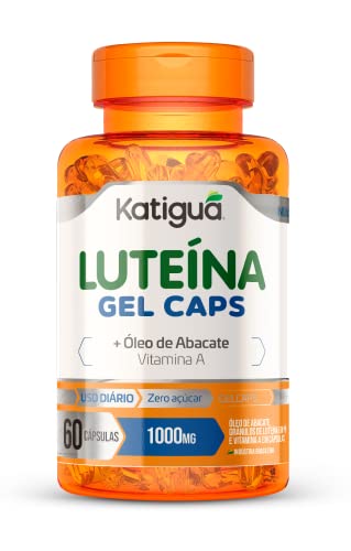 Katiguá, Luteína, Óleo de Abacate/Vitamina A, Sem sabor, 60 Cápsulas de 1000mg, Laranja