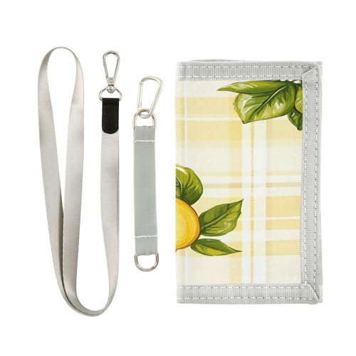 BOESI Graffiti Lemon Pattern Velcro Wallet, Canvas Wallet, Tri-fold Wallet, Unisex