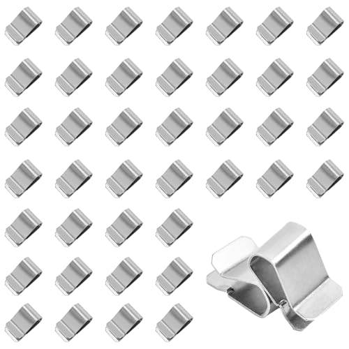 Sxutop 40 Stück Rostfreier Stahl Feder U Klammer Metallclip Silber U Clip Befestigungsklammern Solar Drahtklemmen 304 Edelstahl Clips Solarmodul für Kabelbefestigung Wiederverwendbar (21 mm x 12 mm)