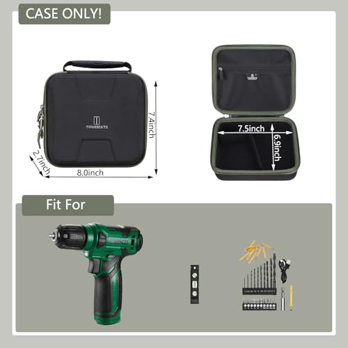 Coffret rigide pour forets et perceuse DEKOPRO - Coque imperméable vert