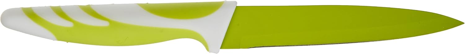 IBILI Multiuse Kitchen Knife with Protection, Stainless Steel, White/Green, 12.5 cm