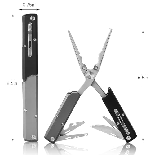 Image of Folding Fishing Pliers, Titanium Coated Saltwater Fishing Multitool