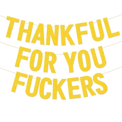 Thankful for You Banner, Glitter Thanksgiving Banner for Mantel Font Porch, Thanksgiving Banner Decorations, Fall Thanksgiving P