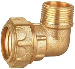 SOMATHERM FOR YOU - Female Elbow Brass for D25 PE Pipe - F20 / 27 - Outer Clamp, White-space, Norme