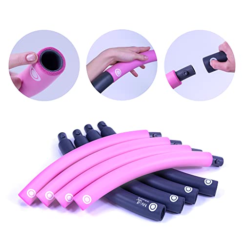 Foto von SummerFan Hula Hoop Reifen Erwachsene 1,5kg für Anfänger aus Schaumstoff - Schnell abnehmen - Figurformung - Fitness Hoola Hup Sport - Einstellbar 75-100cm