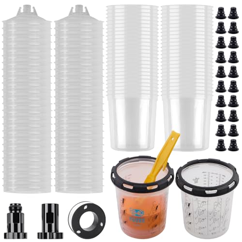YUZES Disposable Paint Cups with Lids and Adapters