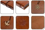 Hyindoor DIY scrapbook, 30 sheets / 60 pages leather photo album holds 4x6 inch photos, self adhesive memory book for anniversary wedding birthday travel