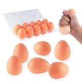 Stress Relief Squeezing Eggs 10-Pack for Kids and Adults - Premium Anti-Stress Balls with Water Beads - Alleviate Tension, Anxiety and Improve Focus - ADHD Sensory Toys Gift Set (Orange)