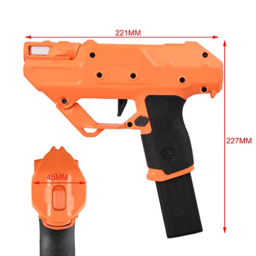 Worker Nightingale Blaster Pro, Strong Magnetic Semi-Auto Flywheel Half Dart Blaster Pistol Toy Free Diy (Battery Not Included) Orange #TOP1
