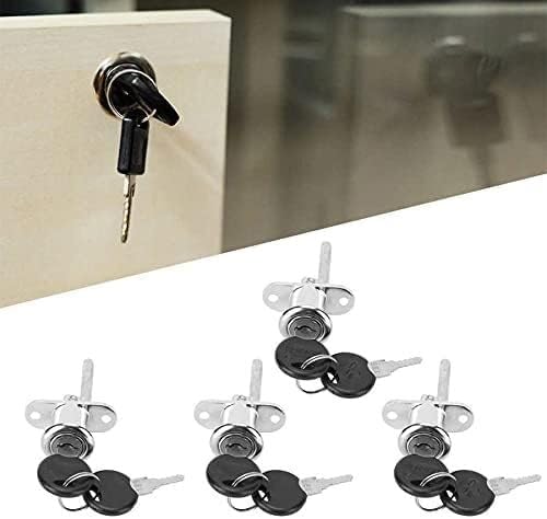 Cam Lock,Security Mailbox, 4Pcs Zinc Alloy Cylinder Office Desk Drawer Cabinet Cupboard Locker Furniture Door with Keys