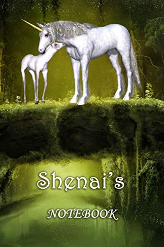 Shenai's Notebook: Shenai Personalised Custom Name Notebook - Unicorn Family