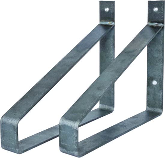 DoratoLegno Solido Mensola Da Parete In Quercia - 50x30 cm - Portapacchi industriali - Acciaio - Senza rivestimento